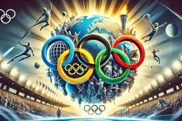 Uloga olimpijskih prstenova - Olimpijske igre i publika na bini.