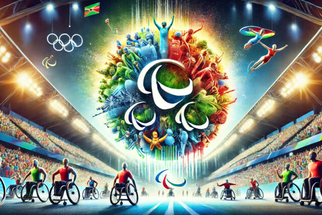 Paraolimpijske igre, takmičenje u toku i publika na bini.