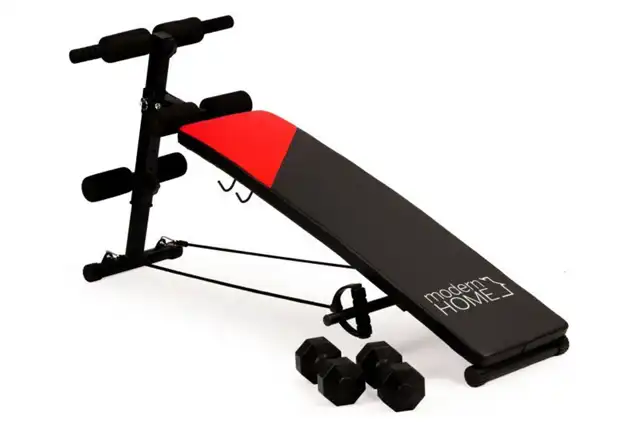 ModernHome Multifunkcionalna klupa za trbušnjake sa tegovima - Sprave za vežbanje